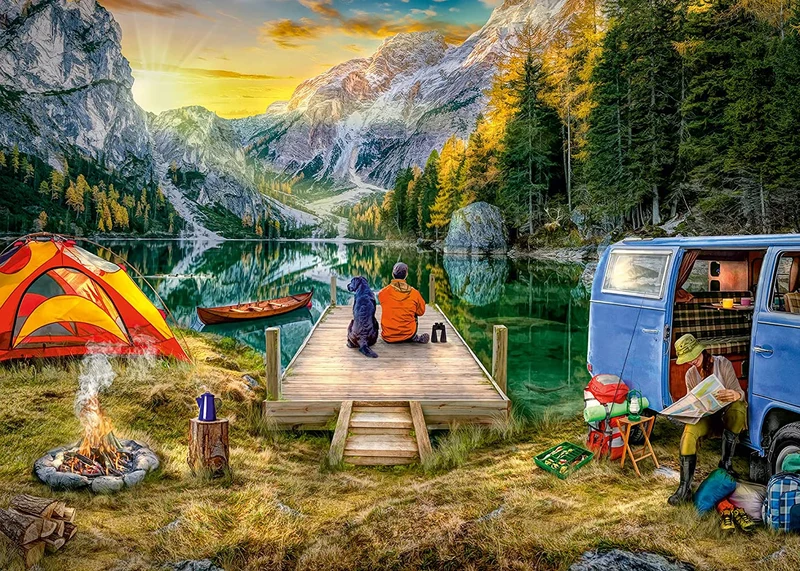 Puzzle 1000 Teile - Campingurlaub