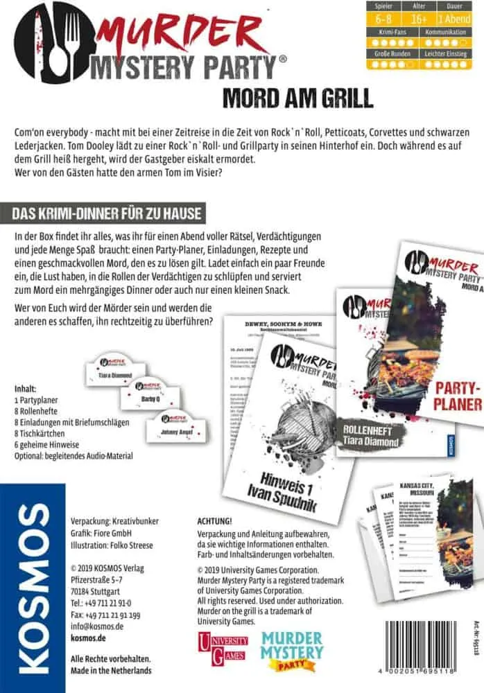 Murder Mystery Party - Mord am Grill - Das Krimi-Dinner