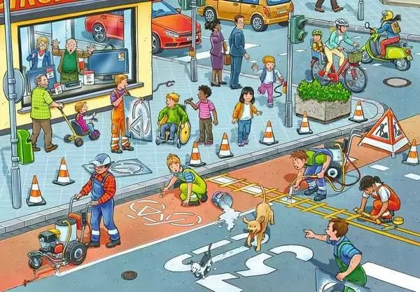 Straßenbaustelle Kinderpuzzle 2x12 Teile ab 3 Jahren