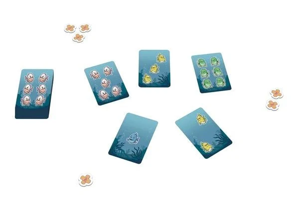 Fischfutter Kartenspiel für Kinder – taktischer Piranha-Spaß