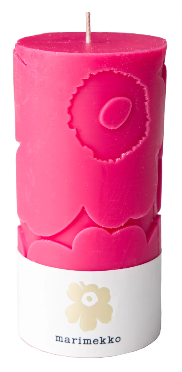 Marimekko Unikko pinkki pöytäkynttilä 1kpl/6,5x14cm