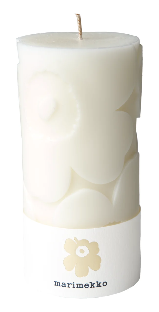 Marimekko Unikko luonnonvalkoinen pöytäkynttilä 1kpl/6,5x14cm