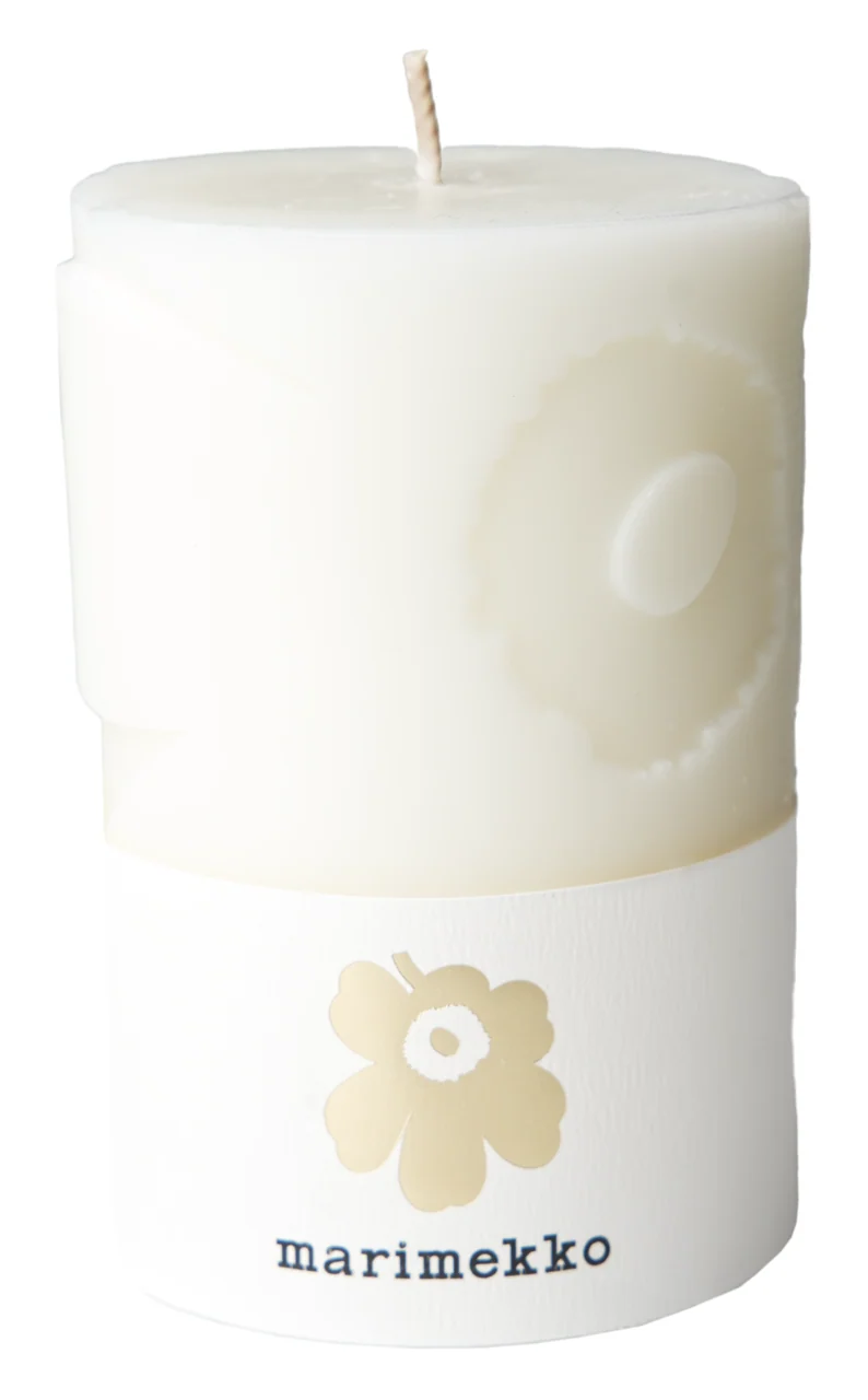 Marimekko Unikko luonnonvalkoinen pöytäkynttilä 1kpl/6,5x10cm