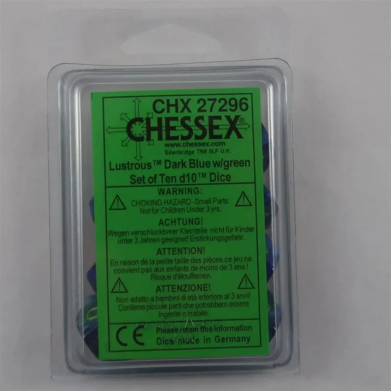 Chessex Lustrous Dark Blue/Green 10 x W10 Set