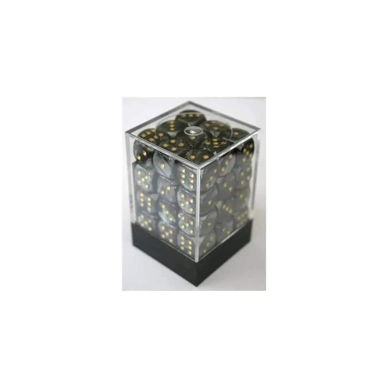 Chessex Lustrous Black/Gold W6 12mm Set