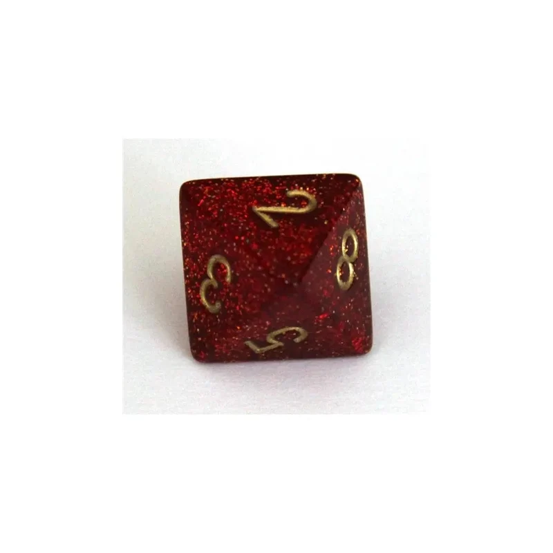 Chessex Glitter ruby/gold W8