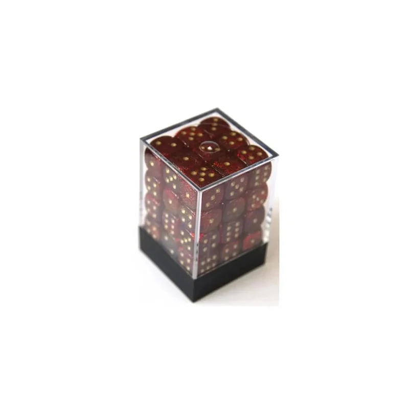 Chessex Glitter ruby/gold W6 12mm Set