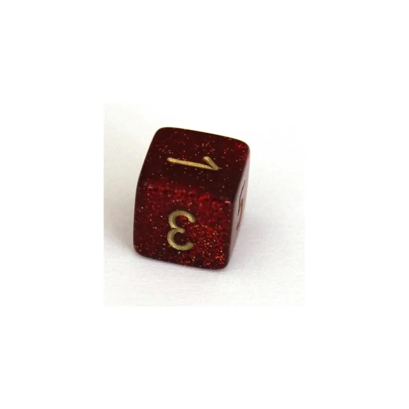 Chessex Glitter ruby/gold W6