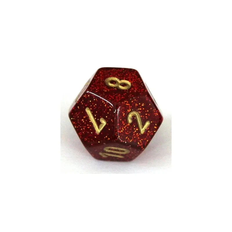 Chessex Glitter ruby/gold W12