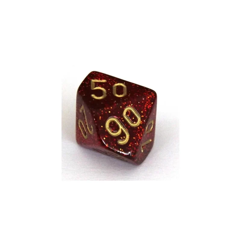 Chessex Glitter ruby/gold W10-0