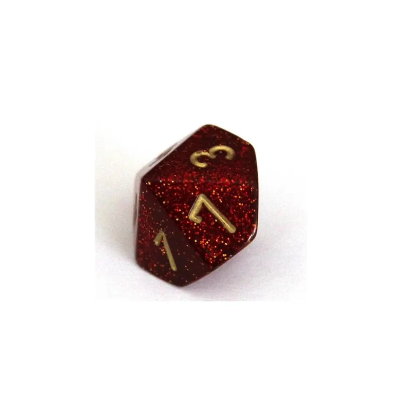 Chessex Glitter ruby/gold W10