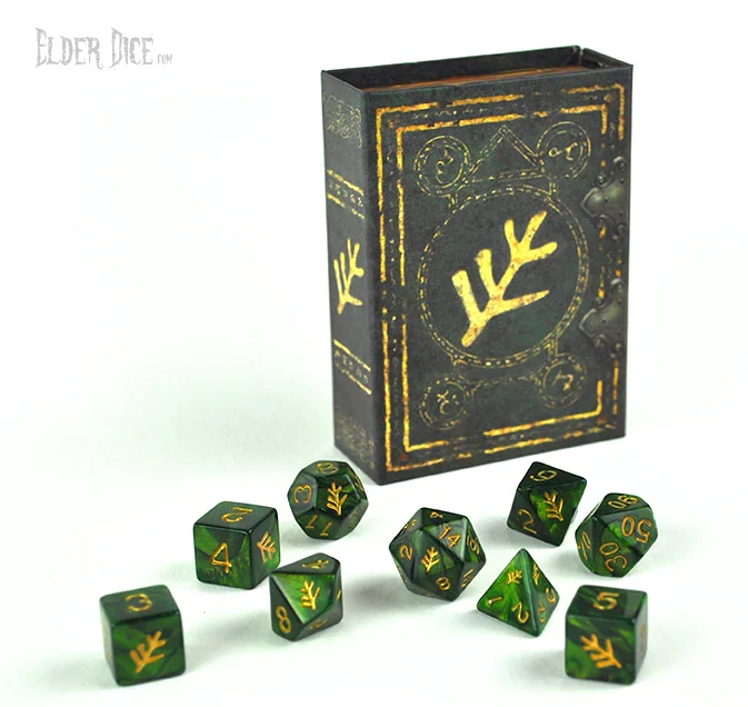 Elder Dice - Lovecraft Elder Sign Grünes Set