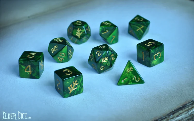 Elder Dice - Lovecraft Elder Sign Grünes Set