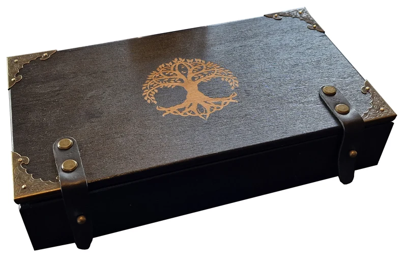 Würfeltruhe Yggdrasil black
