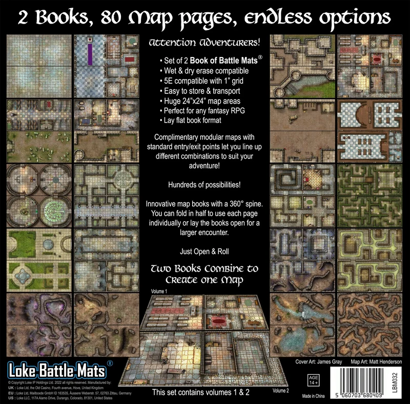 Castle Crypts & Caverns Battle Mats (2er-Set)