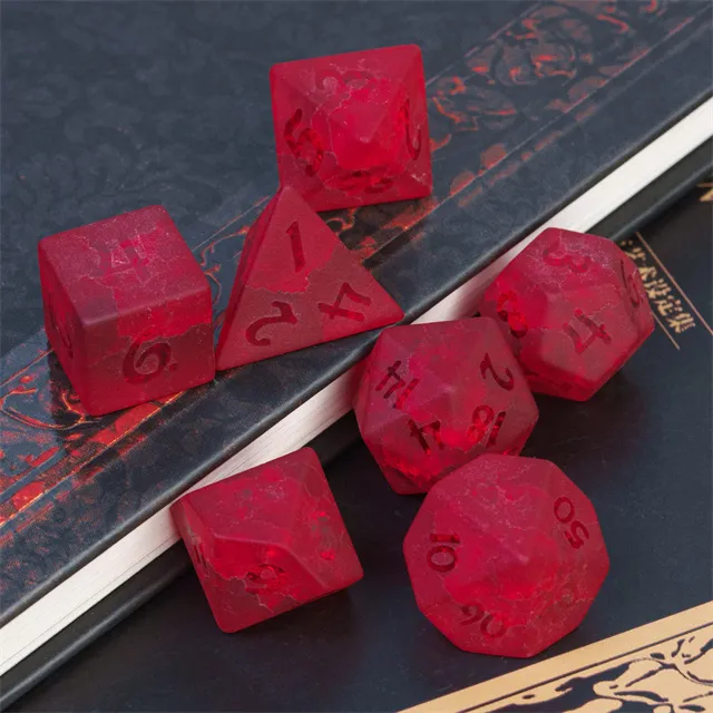 Glaswürfel Frosted Lightning Red
