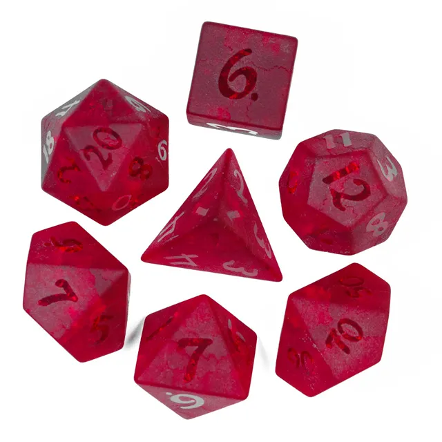 Glaswürfel Frosted Lightning Red