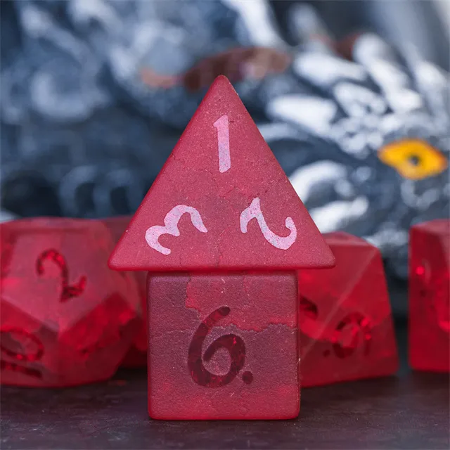 Glaswürfel Frosted Lightning Red