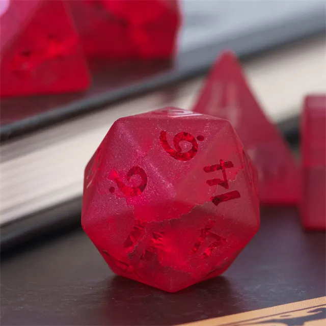 Glaswürfel Frosted Lightning Red