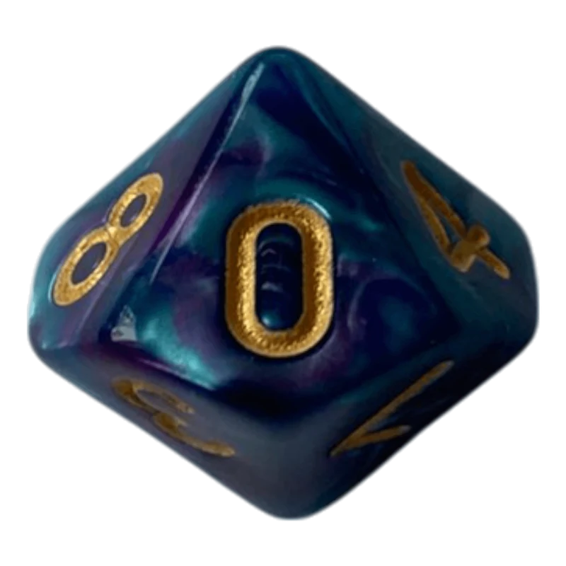 W10 Perlmuttwürfel in Blau & Lila