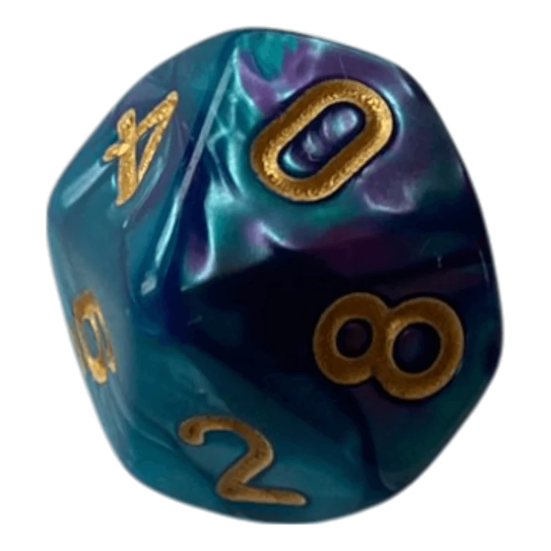 W10 Perlmuttwürfel in Blau & Lila