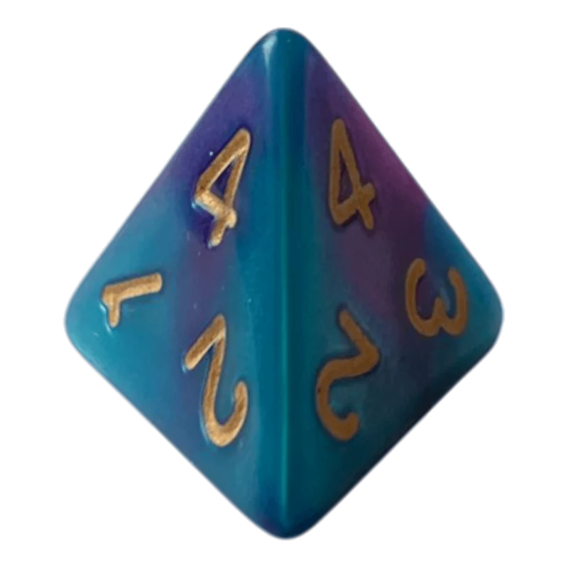 W4 Perlmuttwürfel in Blau & Lila