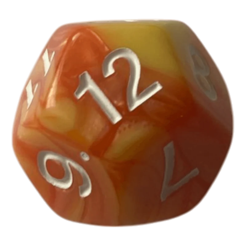 W12 Perlmuttwürfel Set in Orange & Gelb