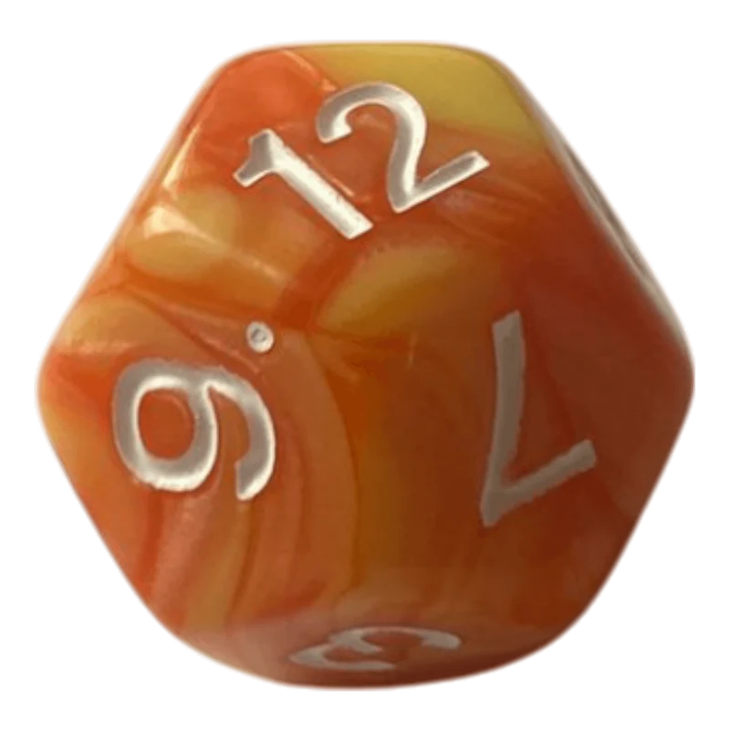 W12 Perlmuttwürfel Set in Orange & Gelb