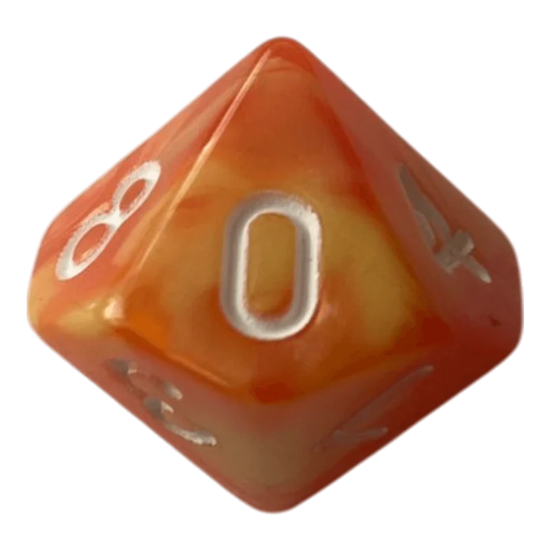 W10 Perlmuttwürfel Set in Orange & Gelb