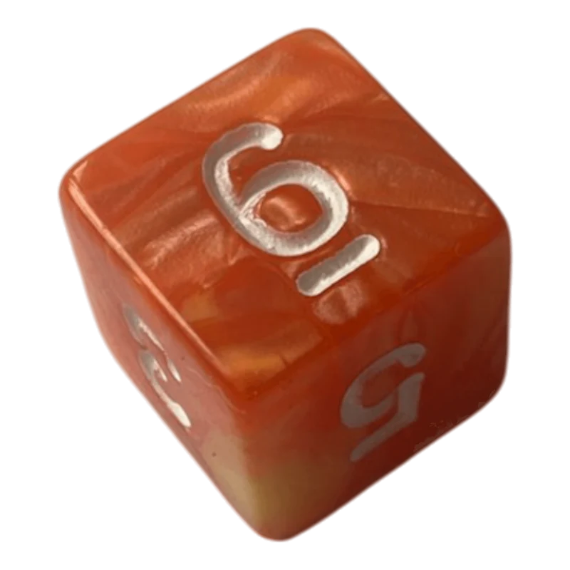W6 Perlmuttwürfel Set in Orange & Gelb