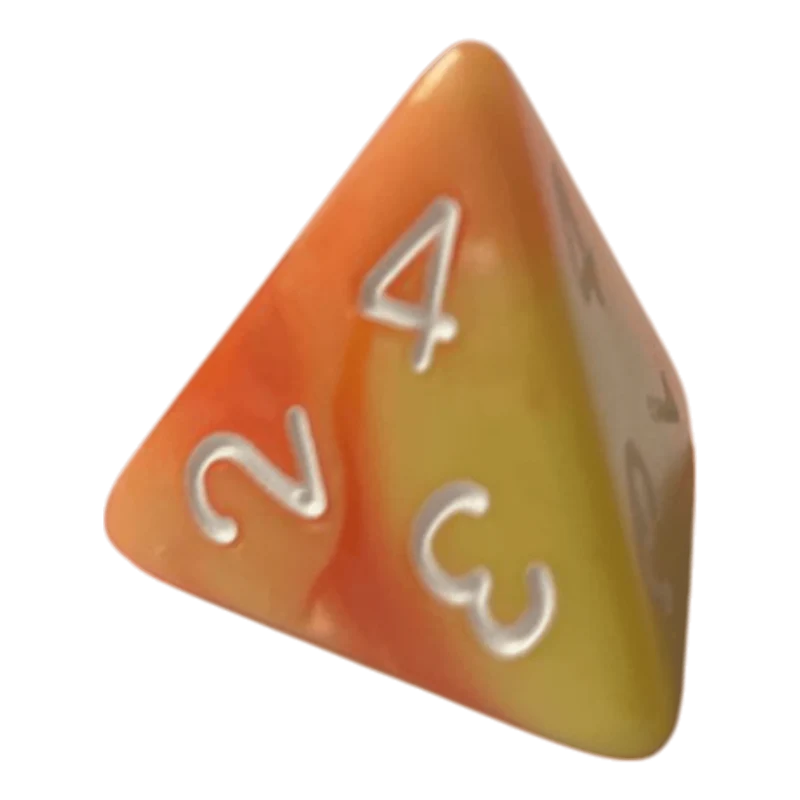 W4 Perlmuttwürfel Set in Orange & Gelb
