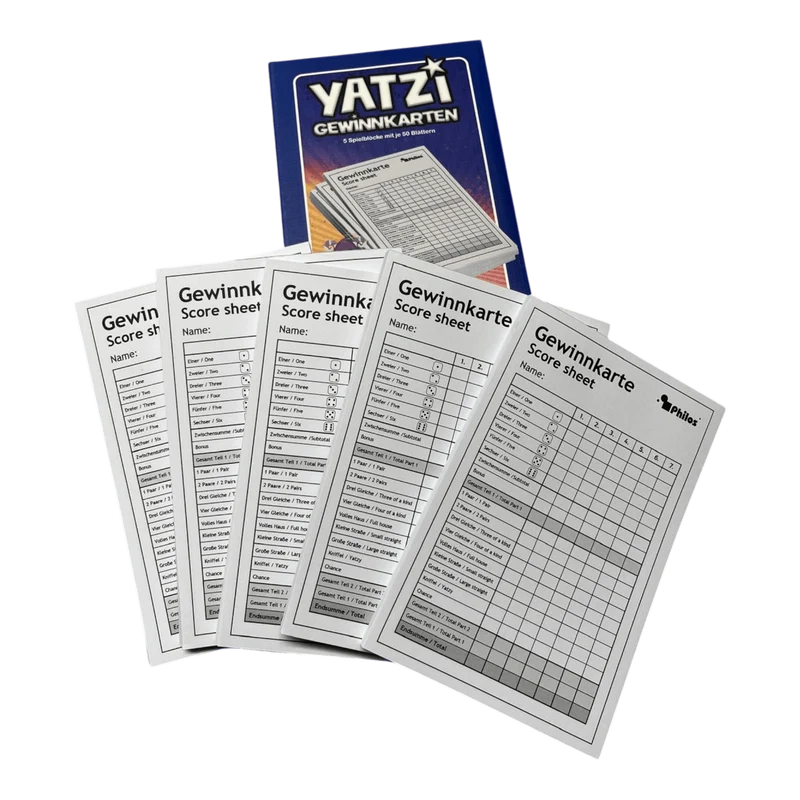 5x Yatzi Spielblöcke