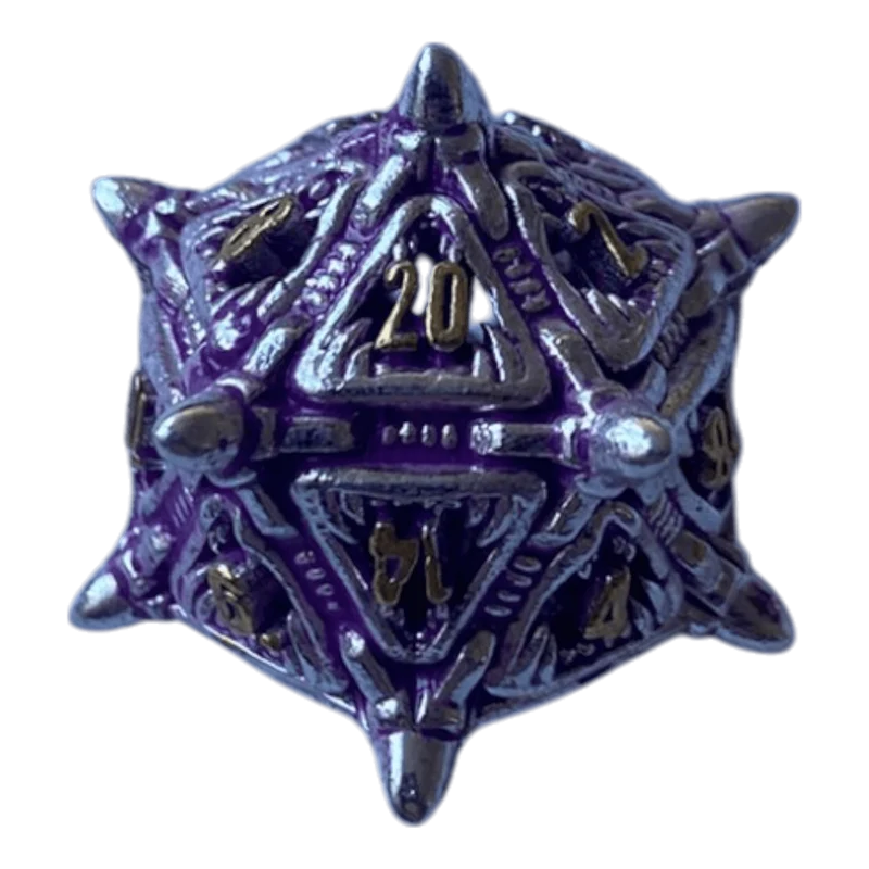 W20 Lila Monsterwürfel - Metallwürfel 18mm