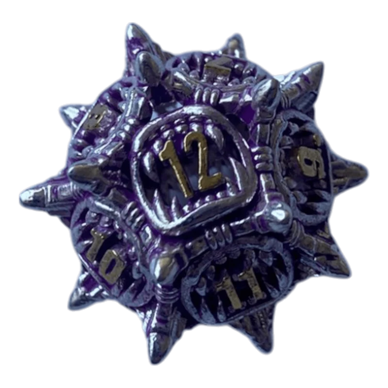 W12 Lila Monsterwürfel - Metallwürfel 18mm