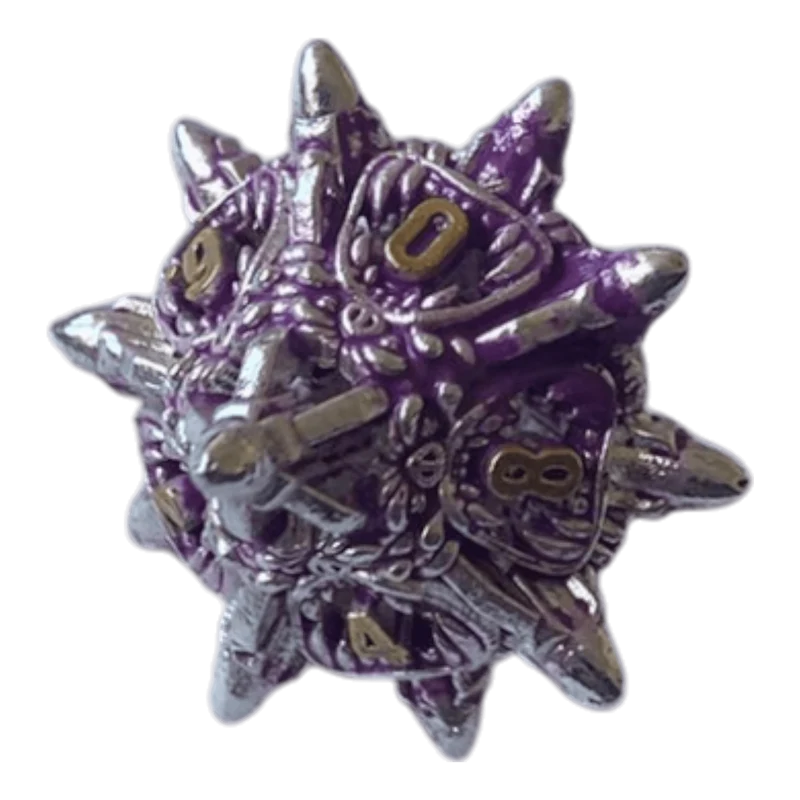W10 Lila Monsterwürfel - Metallwürfel 18mm