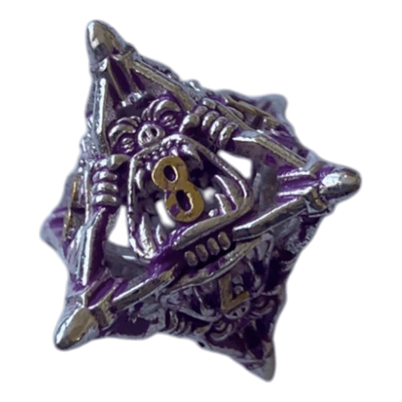 W8 Lila Monsterwürfel - Metallwürfel 18mm