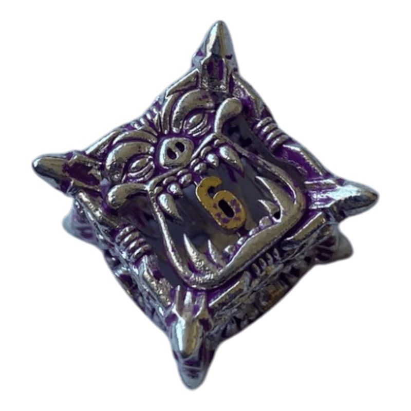 W6 Lila Monsterwürfel - Metallwürfel 18mm