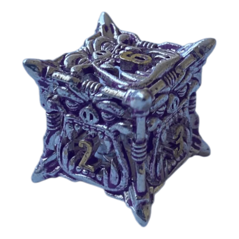 W6 Lila Monsterwürfel - Metallwürfel 18mm