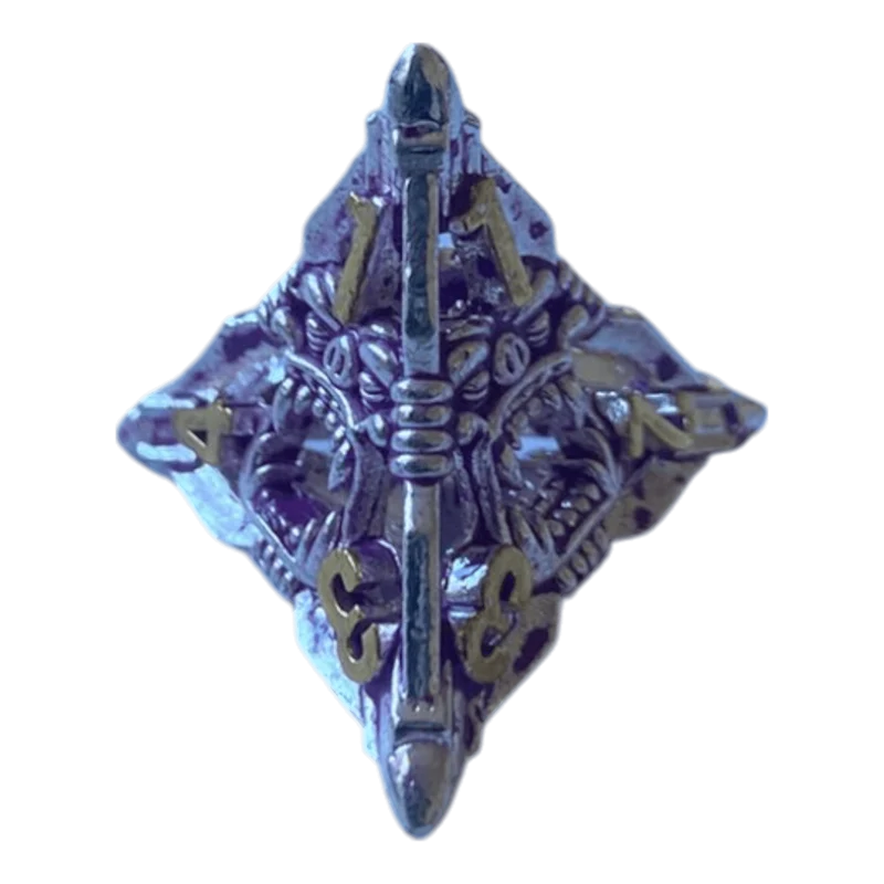 W4 Lila Monsterwürfel - Metallwürfel 18mm