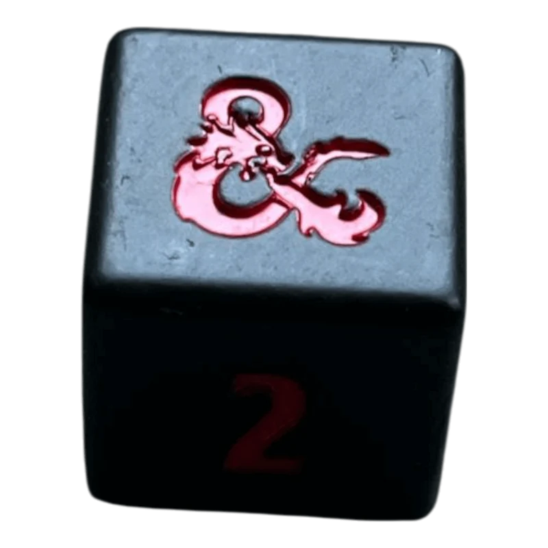 D&D W6 aus Metal in schwarz/rot (4er Pack)