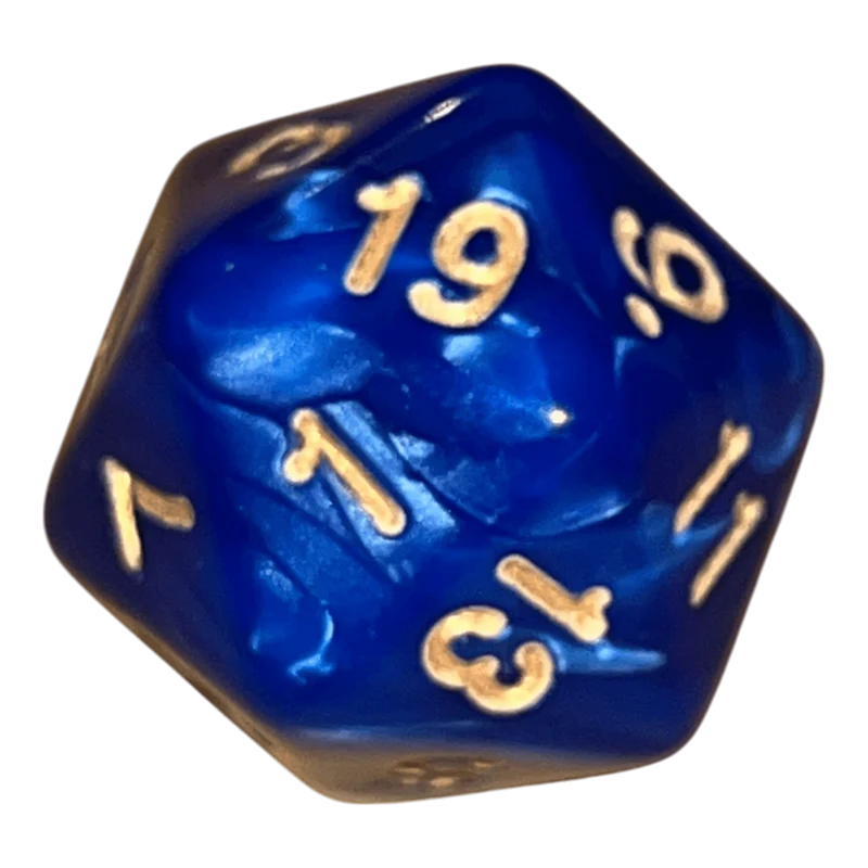 Perlmutt W20 in blau/gold