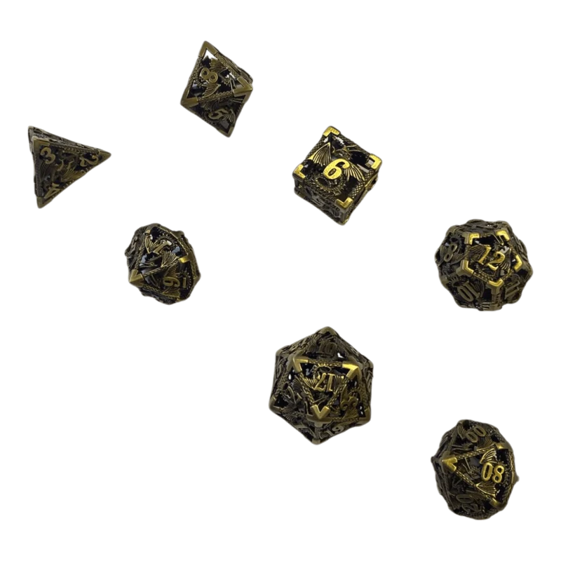 Drachenwürfel Set - Antiken Messing - 18mm