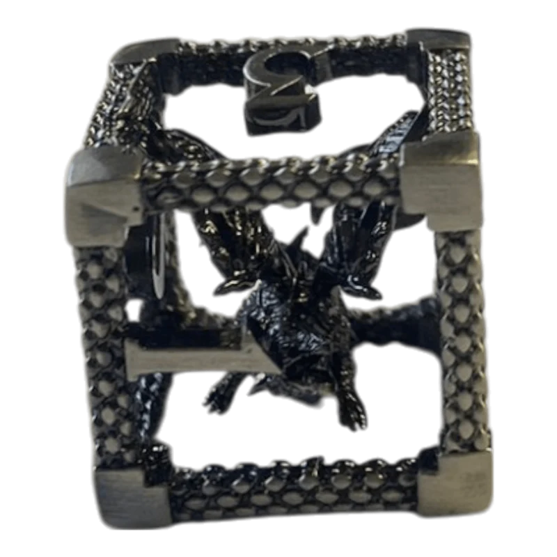 W6 Drachenwürfel aus Antiken Silber - 18mm
