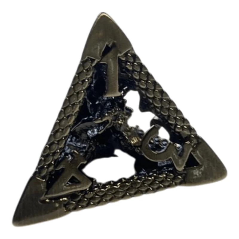 W4 Drachenwürfel aus Antiken Silber - 18mm