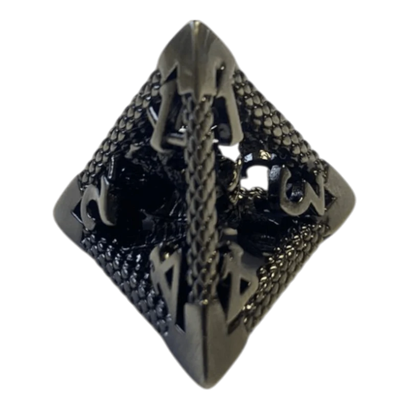 W4 Drachenwürfel aus Antiken Silber - 18mm