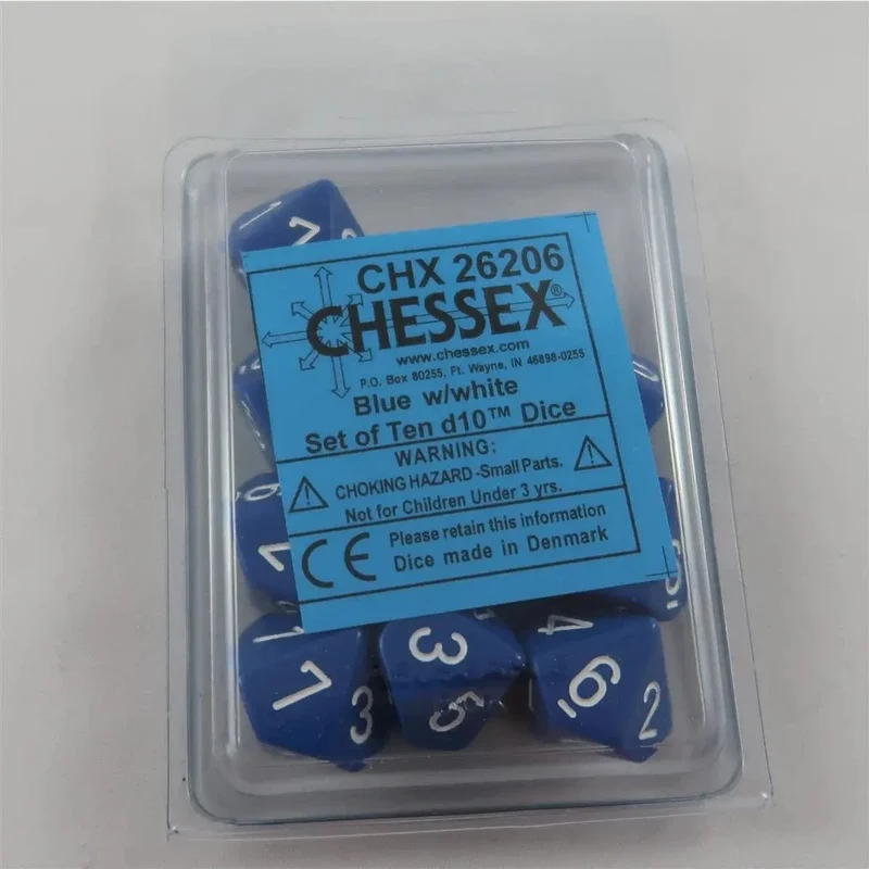 Chessex Opaque Blue 10 x W10 Set