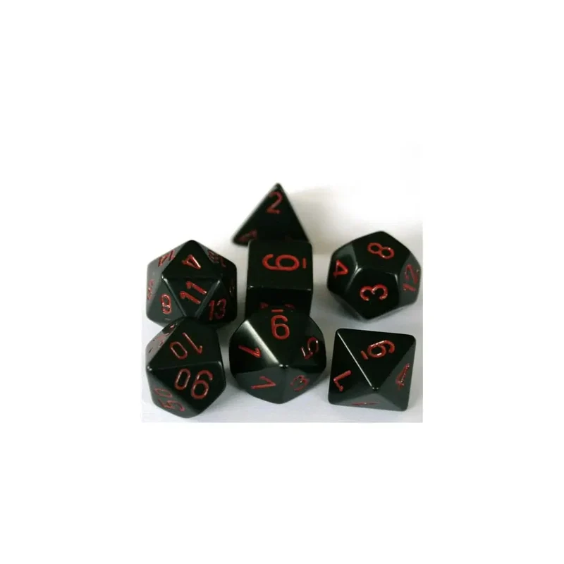 Chessex Opaque Black/Red 7er Set
