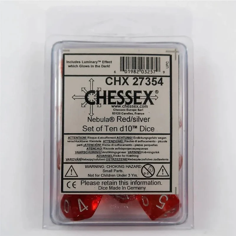 Chessex Nebula Red 10 x W10 Set