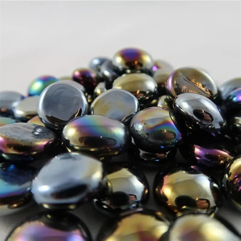 Chessex Glasspielsteine Black Opal Iridized