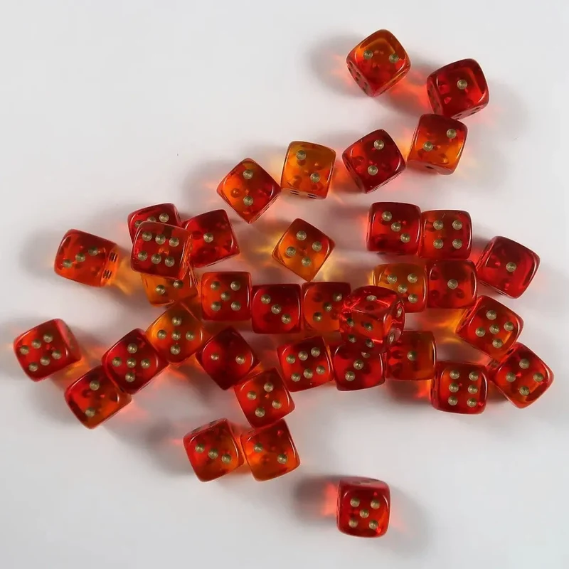 Chessex Gemini translucent red-yellow/gold 12mm Set